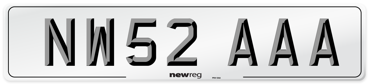 NW52 AAA Number Plate from New Reg